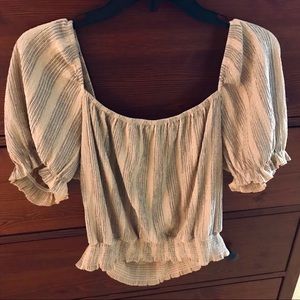 Peasant puff sleeve top